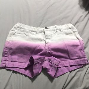 vanilla star white to purple fade shorts